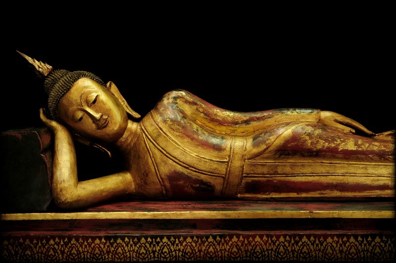 Extremely Rare 19C Wood Thai Lanna Buddha #BB459